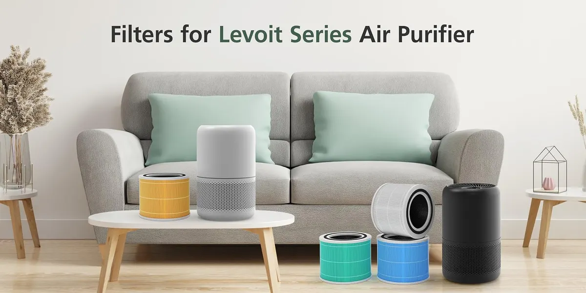 isinlive LEVOIT-compatible replacement filters in a living room