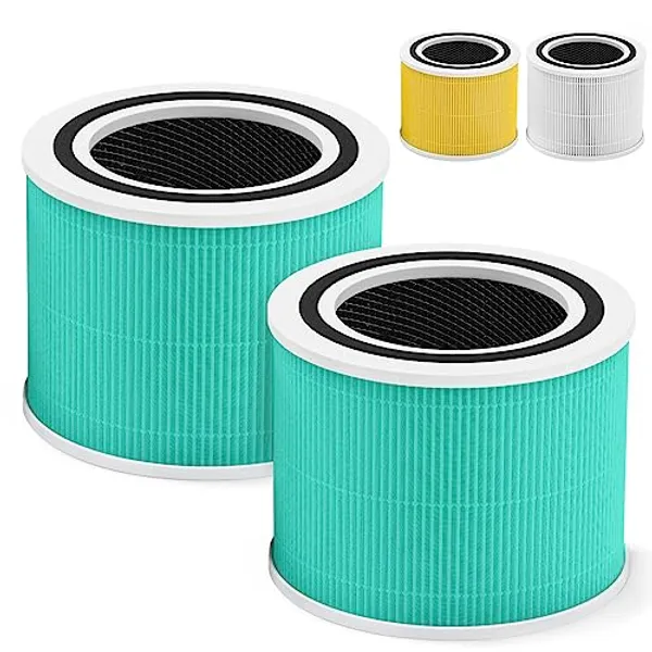 Lot de 2 filtres de rechange pour absorbeur de toxines HEPA Core 300 et 300S VortexAir - Vert