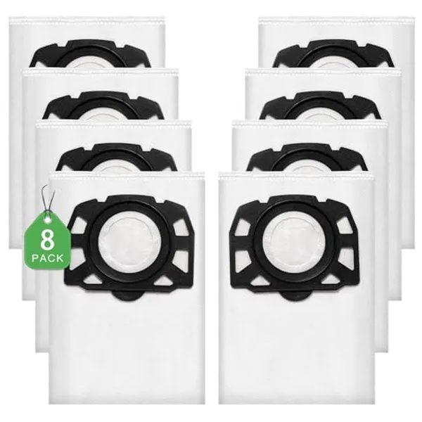 8 Pack KFI 357 Vacuum Cleaner Bags Compatible with Kärcher WD 2 Plus, WD 3