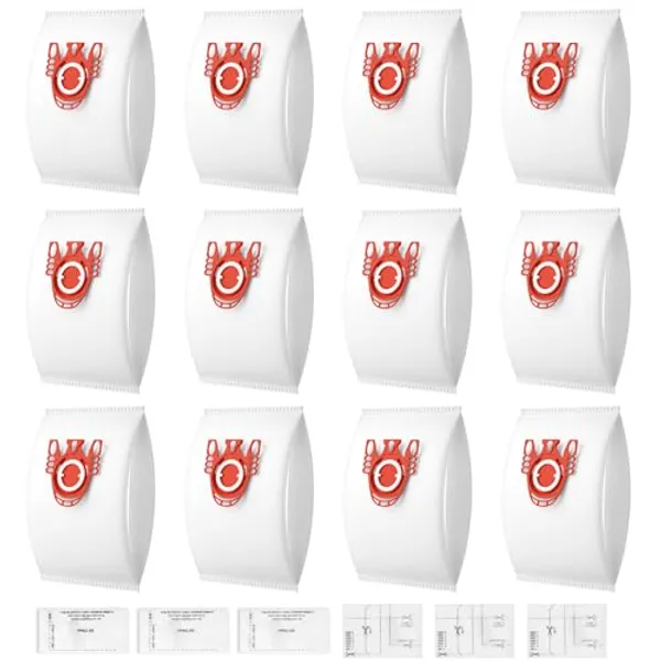 12 Pack 3D Airclean FJM Vacuum Bags Compatible with Miele FJM Vacuum