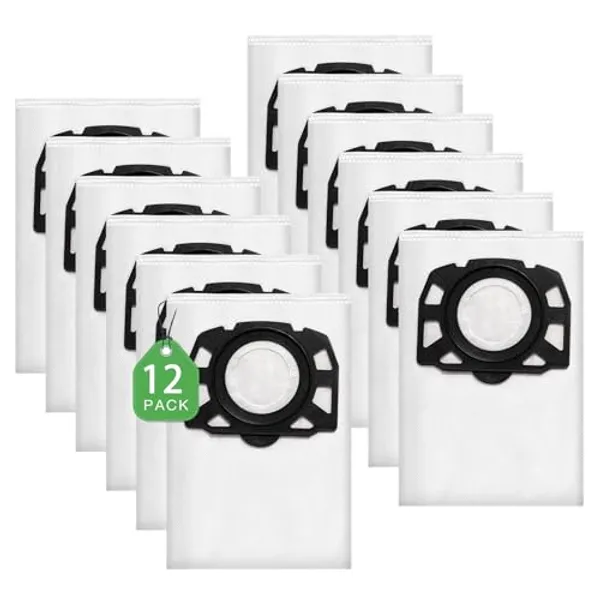 12 Stück KFI 487 Staubsaugerbeutel für Kärcher WD4,WD5,WD6,WD5P,WD6P, MV 4