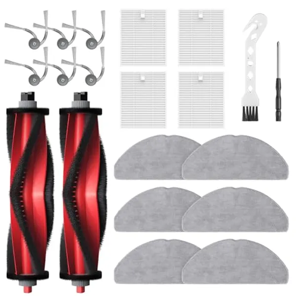 20 Stück Ersatzteile für Roborock Q7 M5/Q7 M5+/Q7 L5/Q7 L5+ Saugroboter, 2 Rollenbürste